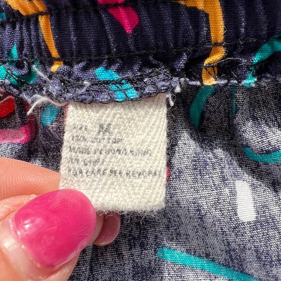 Vintage Gap Bold Neon Abstract Graffiti Squiggle Lounge Shorts MEDIUM - Picture 4 of 5